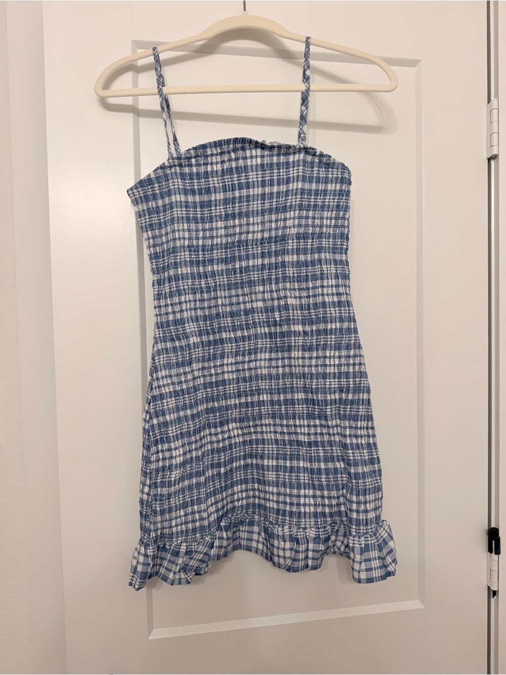 Wild fable blue and white gingham mini dress